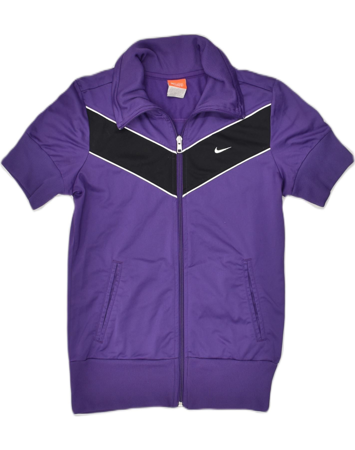 NIKE Womens Short Sleeve Tracksuit Top Jacket UK 8-10 Small Purple, Vintage & Second-Hand Clothing Online