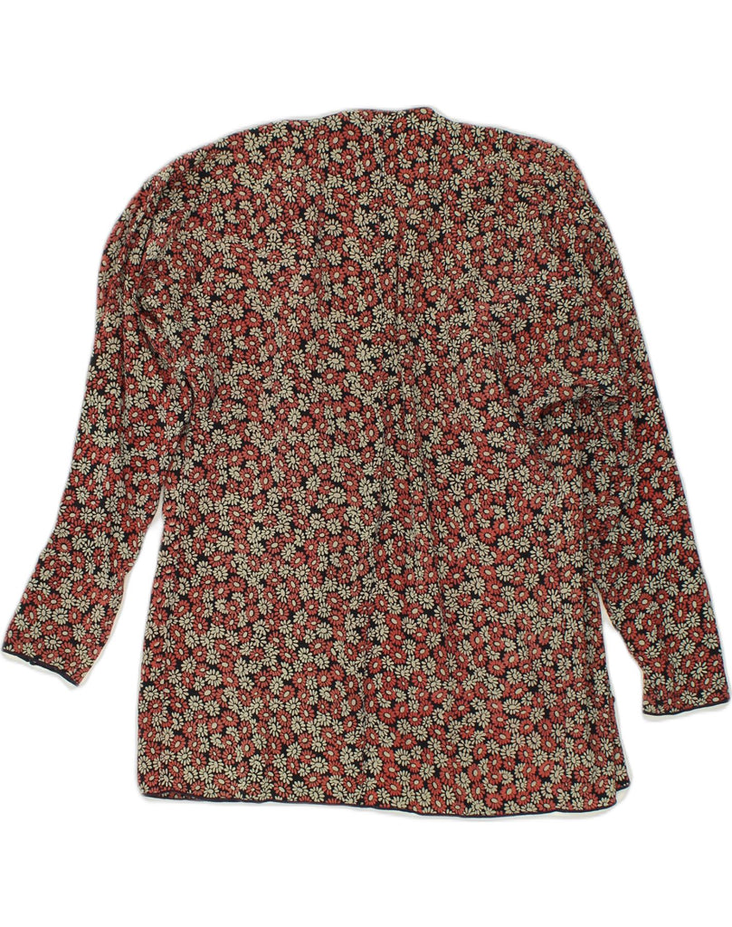 ROCCOBAROCCO Womens Ruffle Front Cardigan Top EU 42 Large Red Floral | Vintage Roccobarocco | Thrift | Second-Hand Roccobarocco | Used Clothing | Messina Hembry 