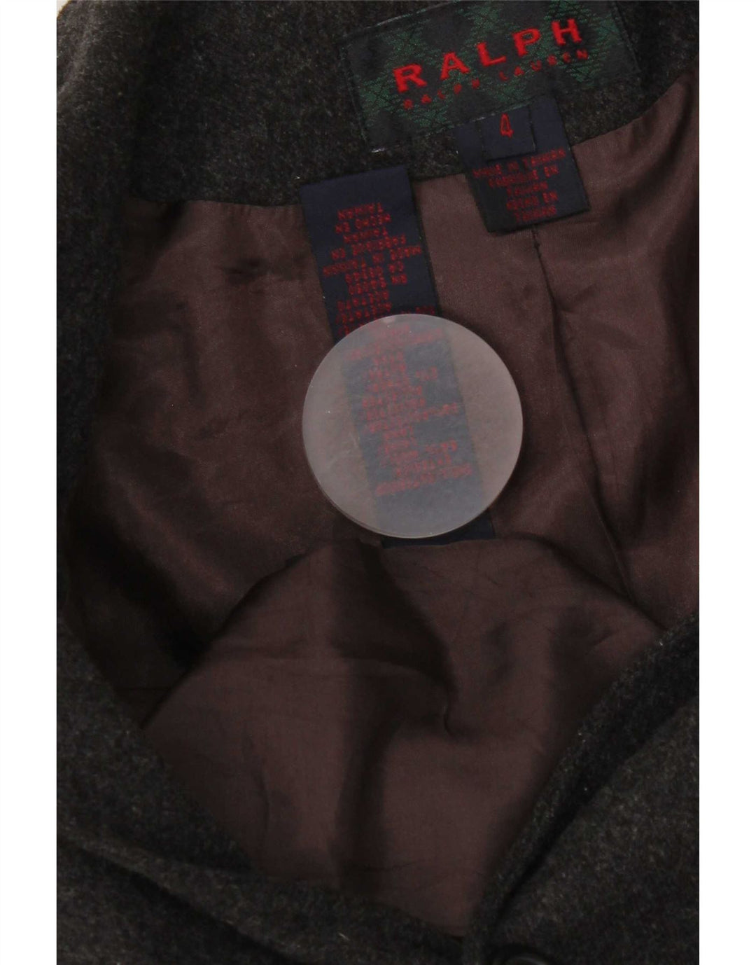 Ralph Lauren Womens 3 Button Blazer Jacket US 4 Small Grey Wool