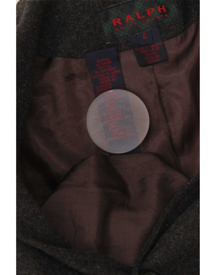 Ralph Lauren Womens 3 Button Blazer Jacket US 4 Small Grey Wool