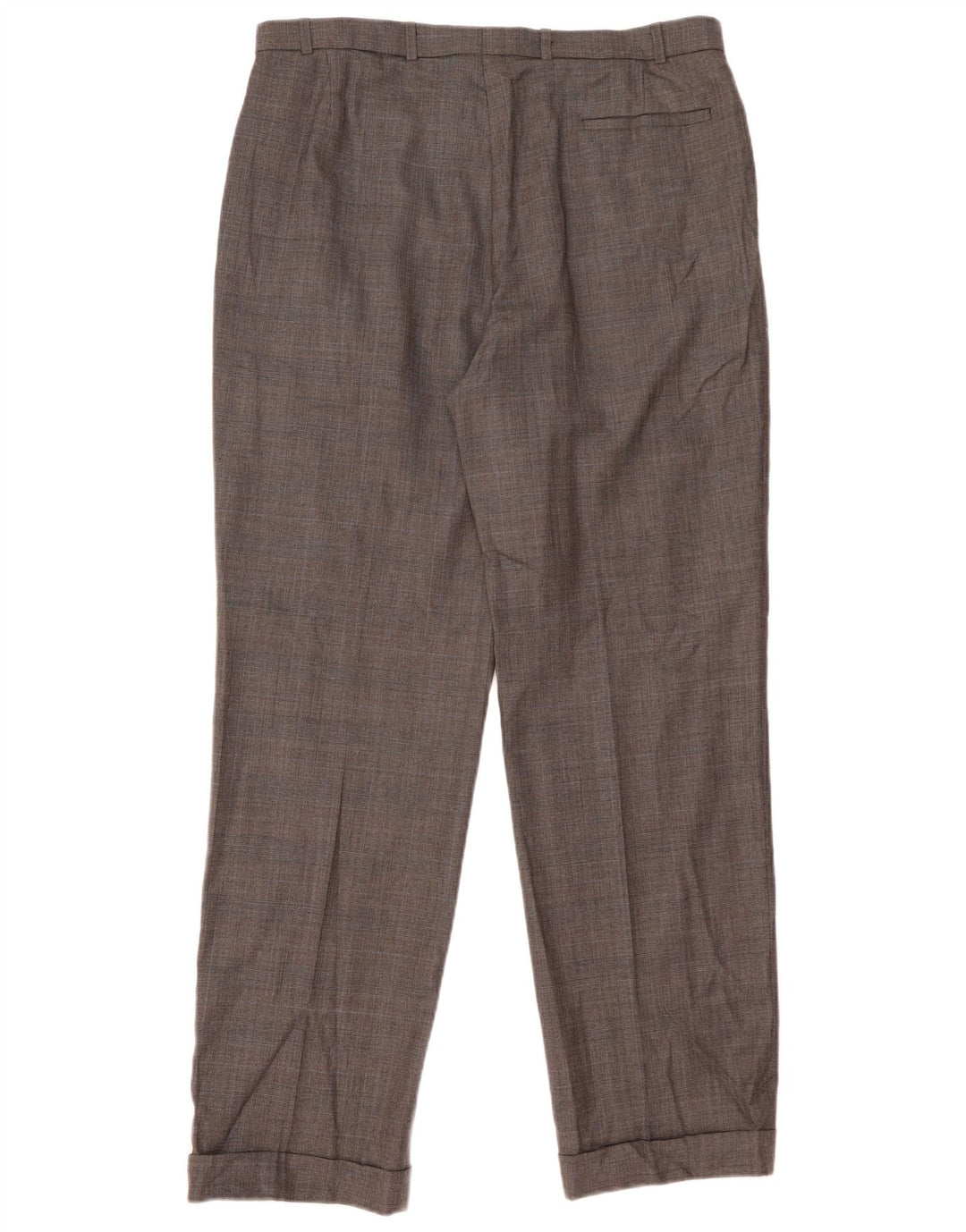 Marks & Spencer Mens Pegged Suit Trousers W38 L33 Grey Check New Wool