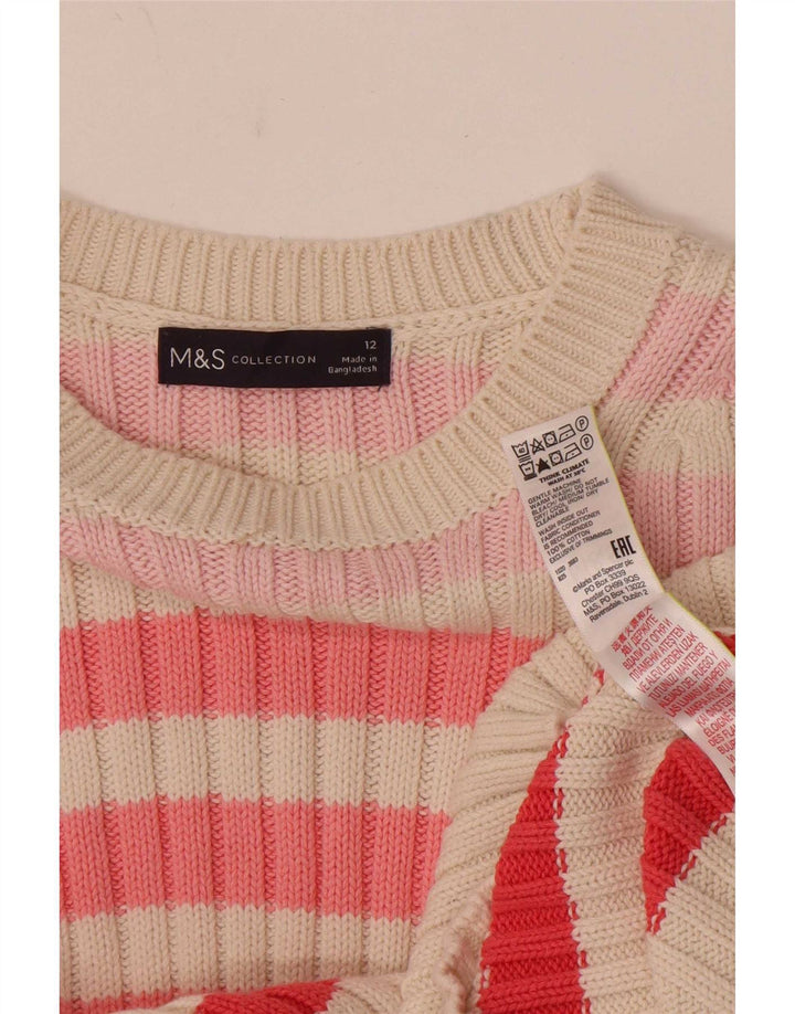 Marks & Spencer Womens Boat Neck Jumper Sweater UK 12 Medium Multicoloured