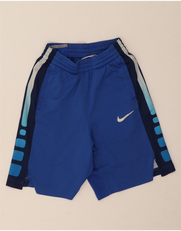 Nike Boys Dri Fit Sport Shorts 12-13 Years Large Blue Colourblock Polyester