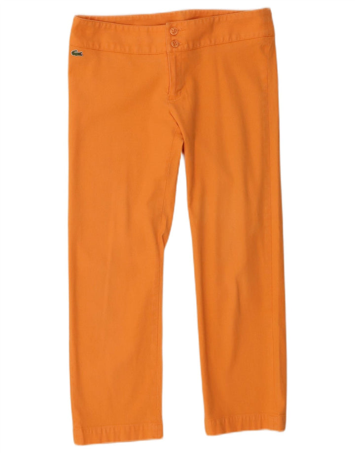 Lacoste Womens Capri Trousers Size 38 Medium W30 L23 Orange Cotton