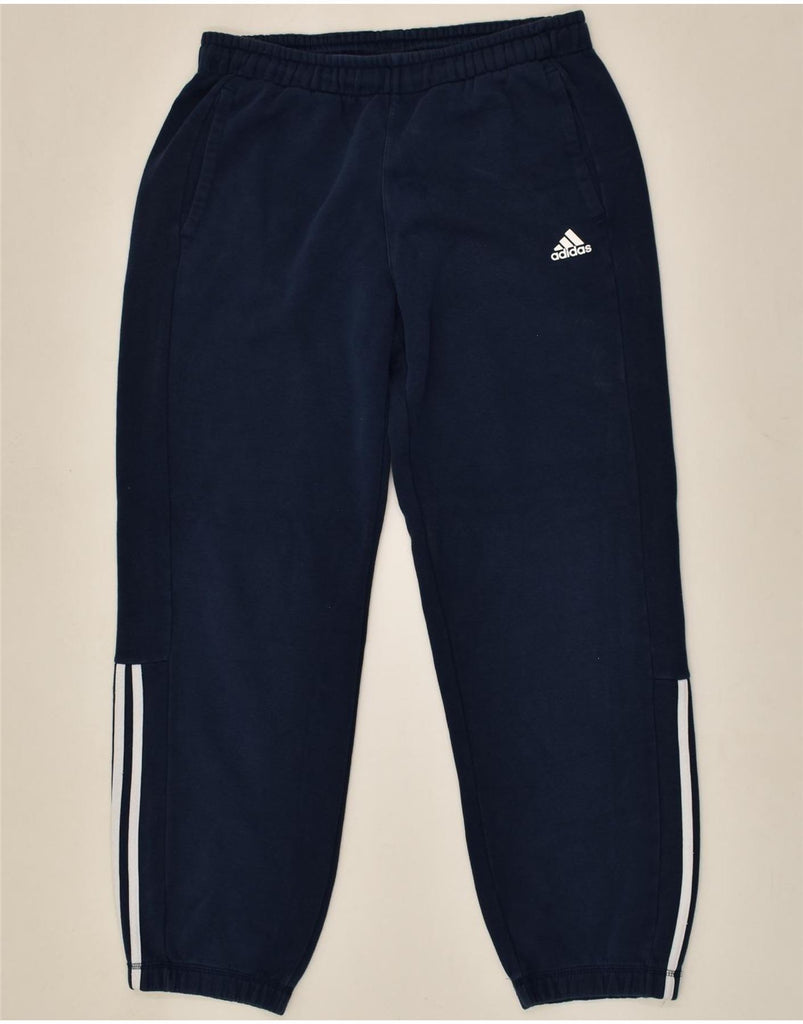 ADIDAS Mens Tracksuit Trousers Joggers Large Navy Blue Cotton | Vintage Adidas | Thrift | Second-Hand Adidas | Used Clothing | Messina Hembry 