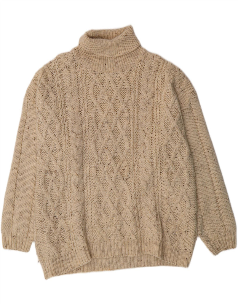 TOM TINO Mens Roll Neck Jumper Sweater IT 56 XL Beige Flecked Polyacrylic Vintage Tom Tino and Second-Hand Tom Tino from Messina Hembry 