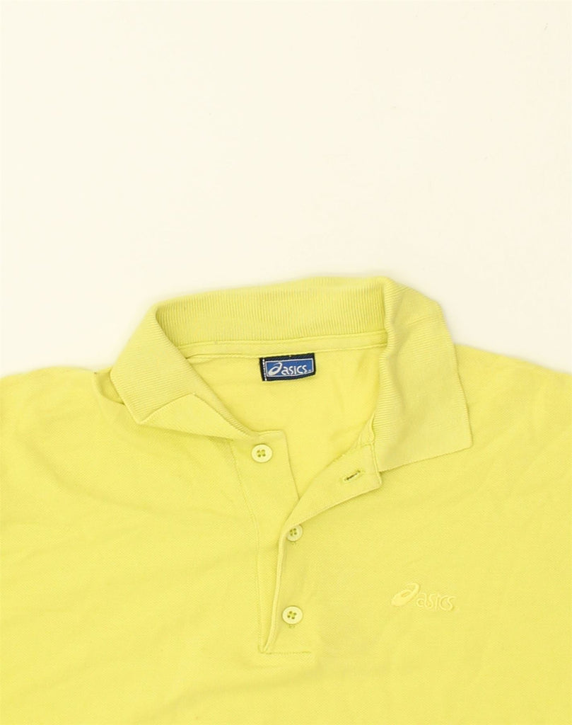 ASICS Mens Polo Shirt Large Yellow Cotton | Vintage Asics | Thrift | Second-Hand Asics | Used Clothing | Messina Hembry 