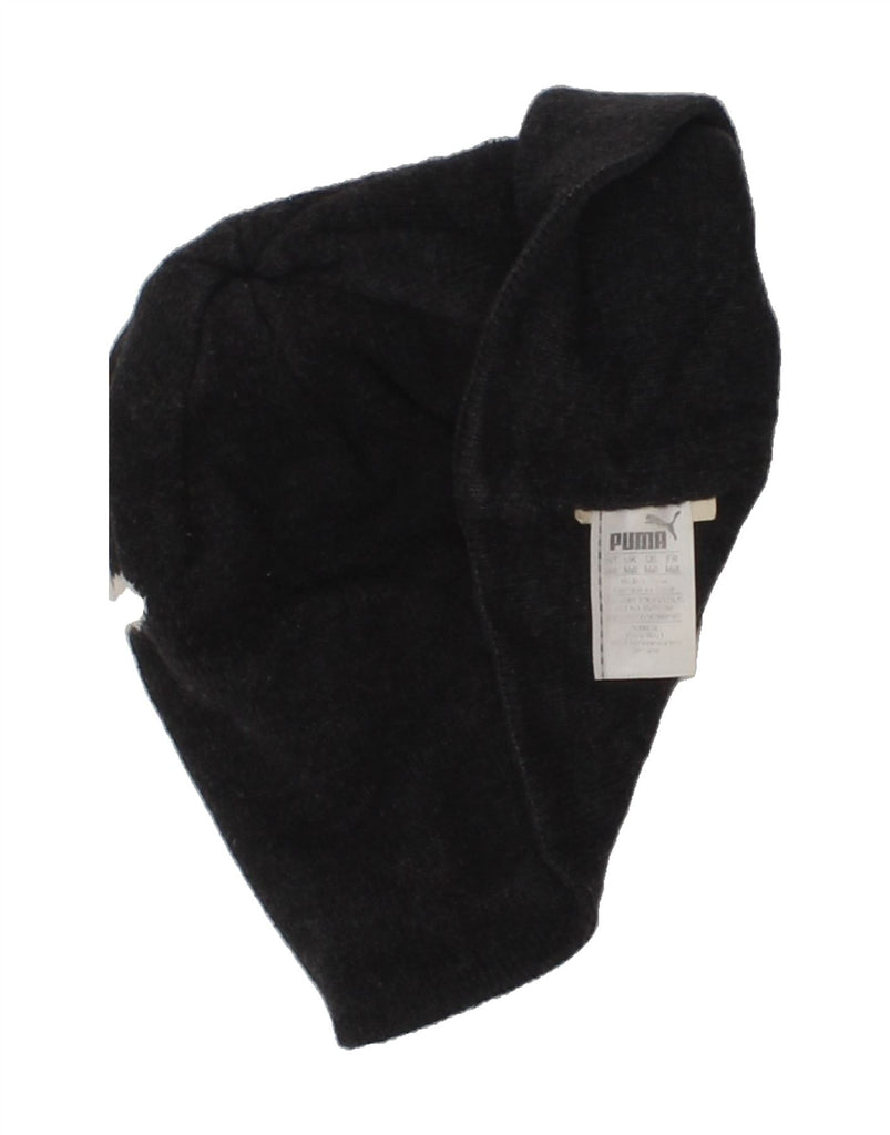 PUMA Mens Graphic Beanie Hat One Size Black | Vintage Puma | Thrift | Second-Hand Puma | Used Clothing | Messina Hembry 