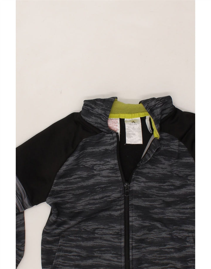 ADIDAS Boys Climalite Zip Hoodie Sweater 5-6 Years Grey Tie Dye Polyester Vintage Adidas and Second-Hand Adidas from Messina Hembry 