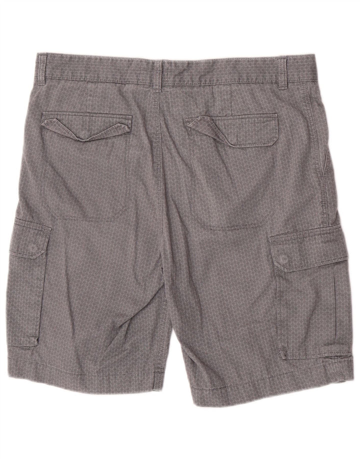 Marks & Spencer Mens Cargo Shorts W34 Large  Grey Geometric Cotton