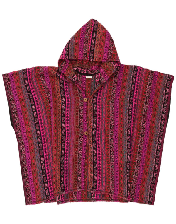 Vintage Womens Oversized Hooded Cardigan Sweater One Size Multicoloured