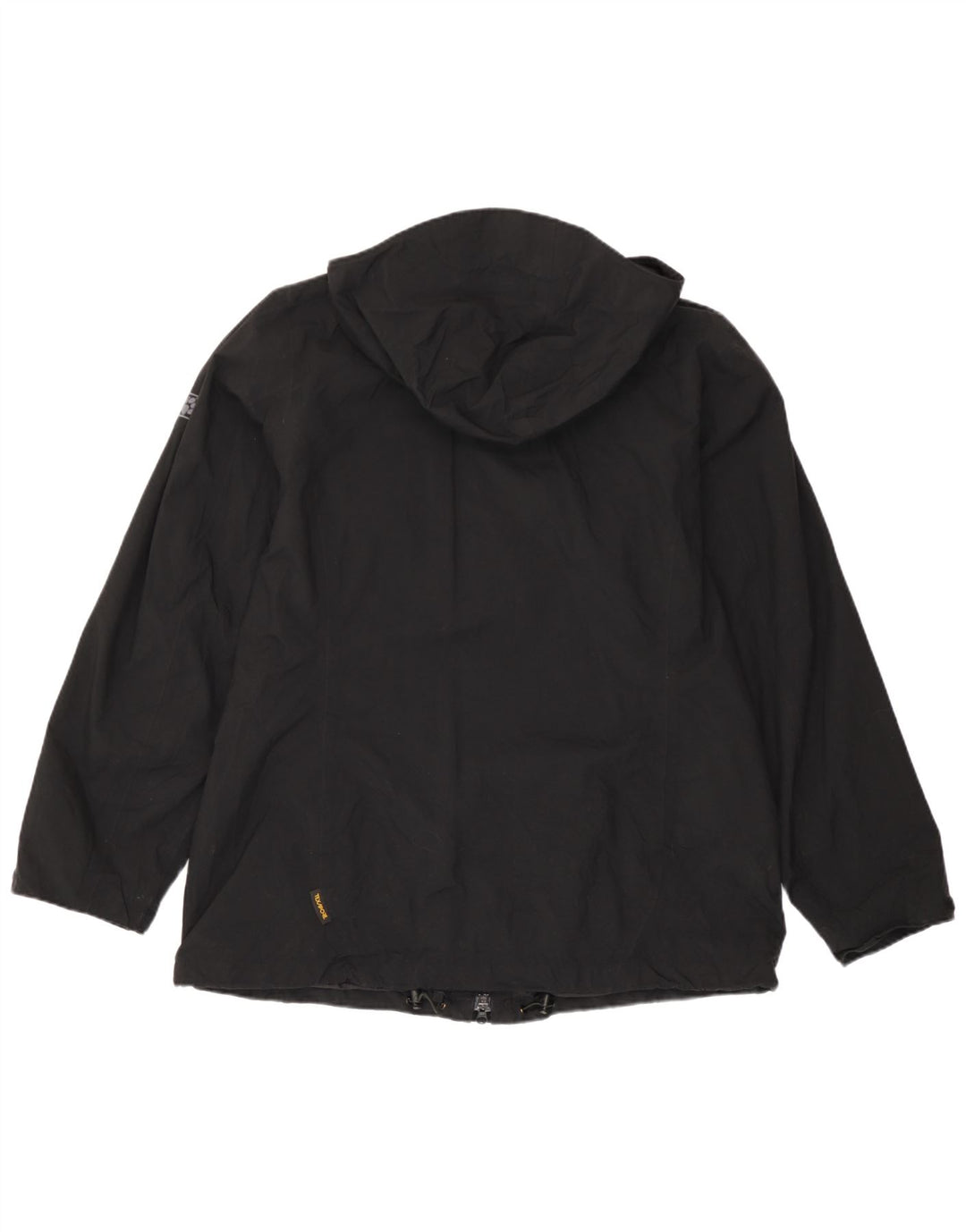Jack Wolfskin Womens Hooded Windbreaker Jacket UK 18 XL Black Polyamide
