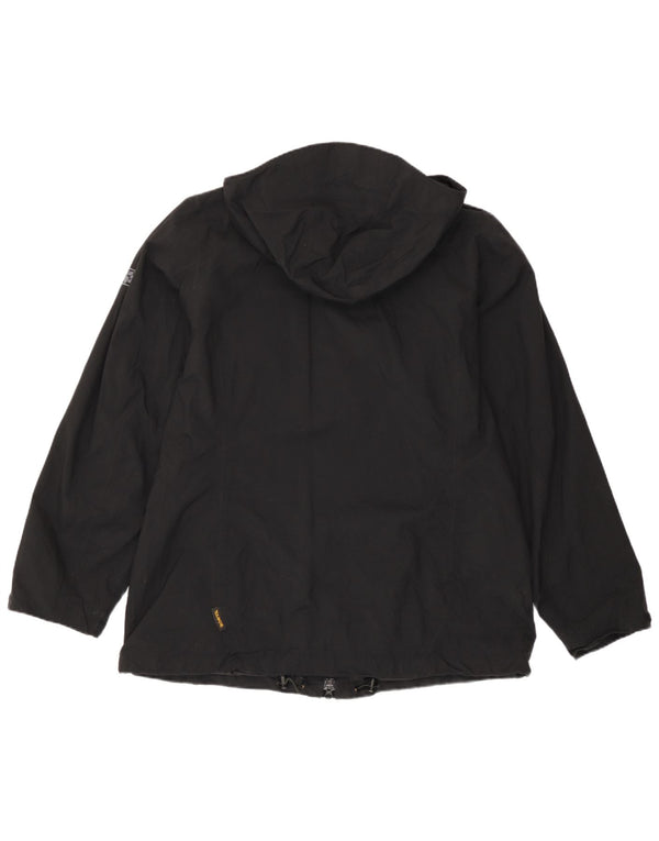 Jack Wolfskin Womens Hooded Windbreaker Jacket UK 18 XL Black Polyamide