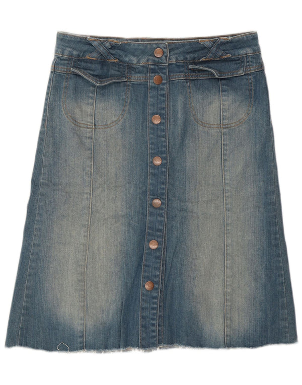 Topshop Womens Denim Skirt UK 10 Small W28  Blue Cotton