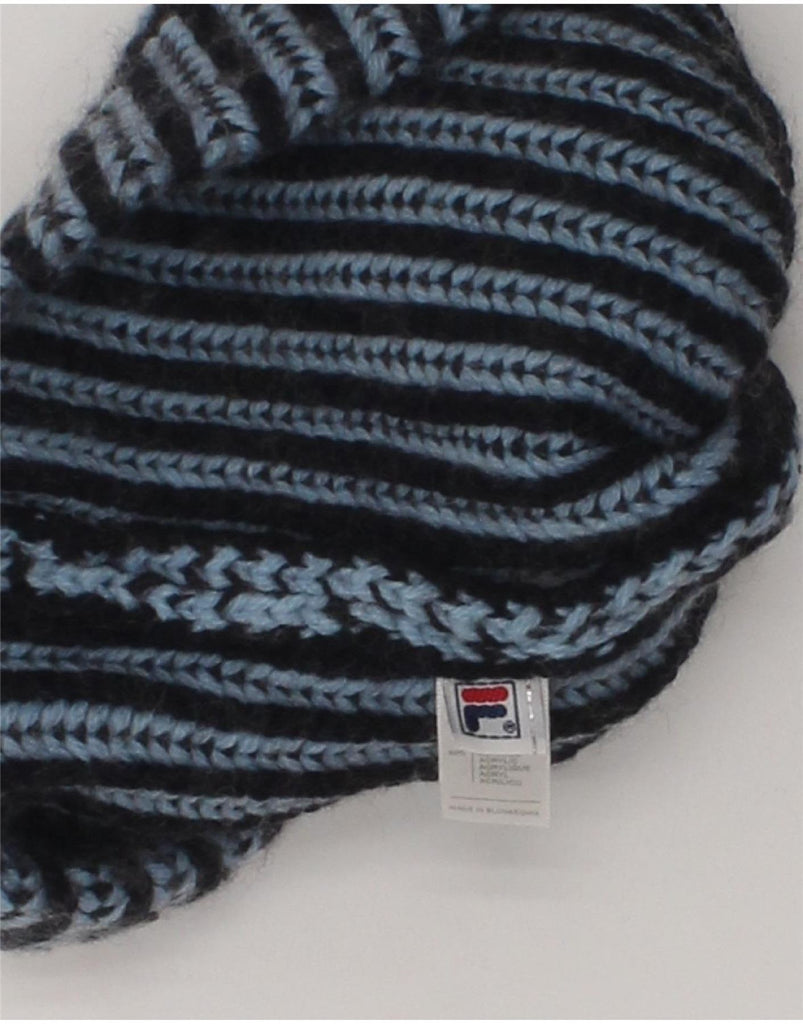 FILA Mens Knit Bobble Hat One Size Blue Striped Wool | Vintage Fila | Thrift | Second-Hand Fila | Used Clothing | Messina Hembry 