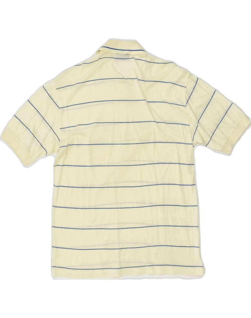 VINTAGE Mens Polo Shirt Large Yellow Striped Cotton | Vintage Vintage | Thrift | Second-Hand Vintage | Used Clothing | Messina Hembry 
