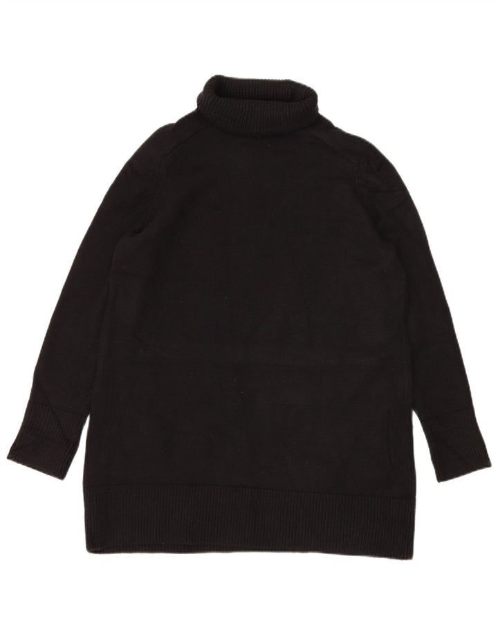 Zara Womens Longline Oversized Roll Neck Jumper Sweater UK 10 Small Black