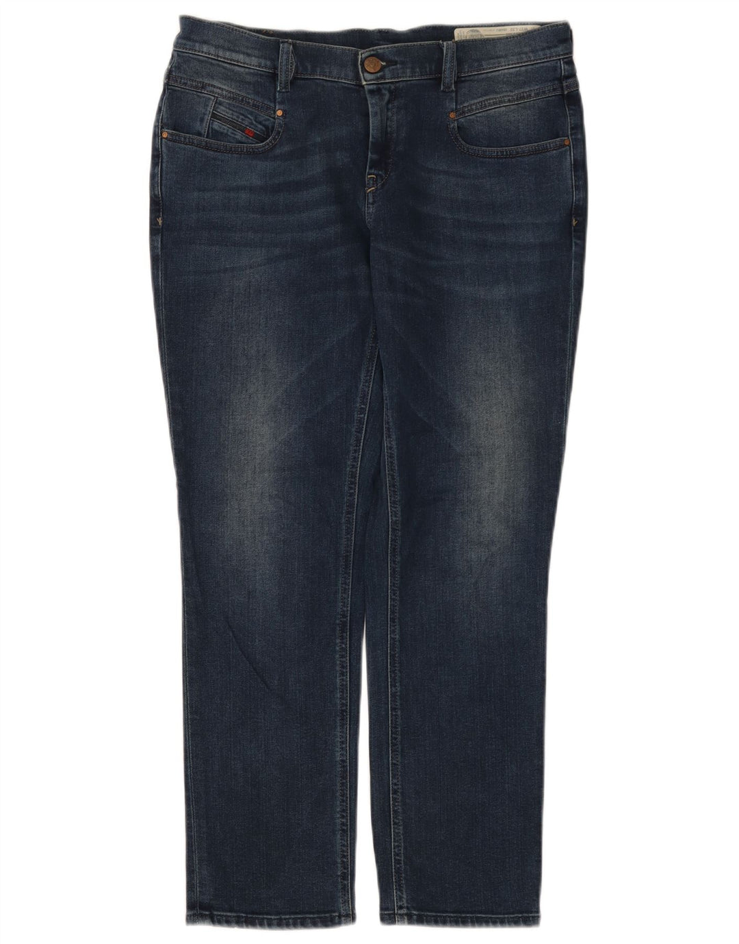 Diesel Womens Belthy-Ankle Regular Slim Straight Jeans W27 L27 Blue Cotton