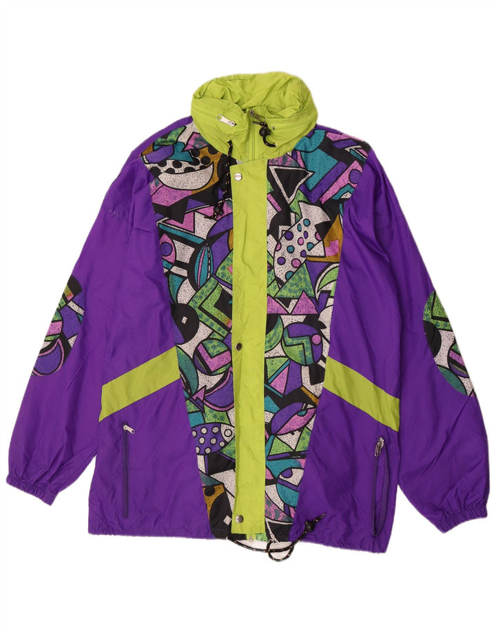 Active Mens Rain Jacket UK 40 Large Purple Geometric Polyamide