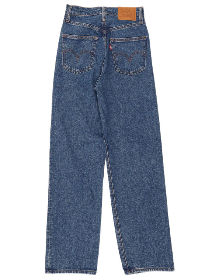 Levi's Womens Ribcage Straight Jeans W24 L29 Blue Cotton