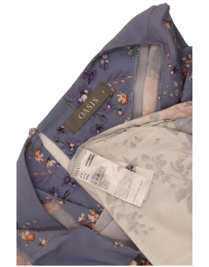 Oasis Womens Sleeveless Blouse Top UK 8 Small Multicoloured Floral Viscose