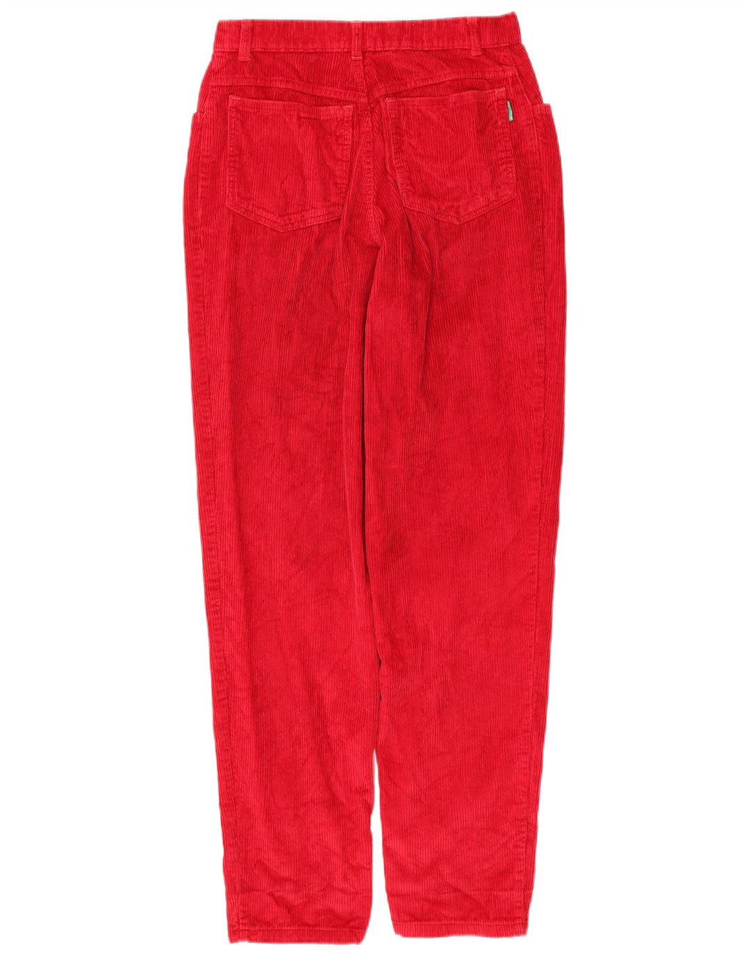 BENETTON Womens Tapered Corduroy Trousers W29 L32 Red Cotton