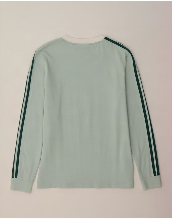 Adidas Womens Top Long Sleeve UK 12 Medium Green Cotton