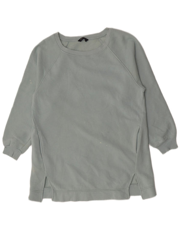 Marks & Spencer Womens Longline Sweatshirt Jumper UK 14 Medium Blue Cotton