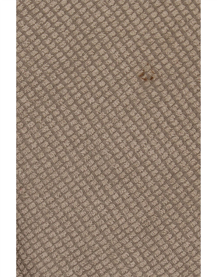 Weird Fish Mens Zip Neck Jumper Sweater Large Beige Polyester