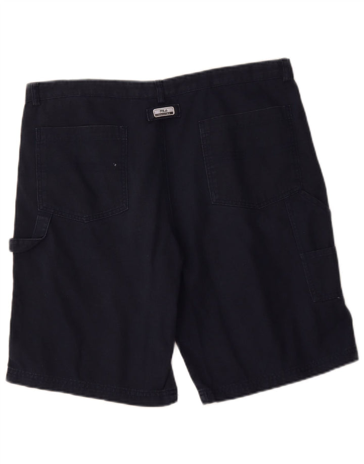 FILA Mens Cargo Shorts IT 52 XL W36 Navy Blue Cotton