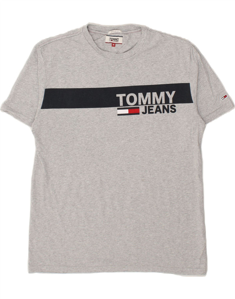 TOMMY HILFIGER Mens Regular Fit Graphic T-Shirt Top Medium Grey Cotton Vintage Tommy Hilfiger and Second-Hand Tommy Hilfiger from Messina Hembry 