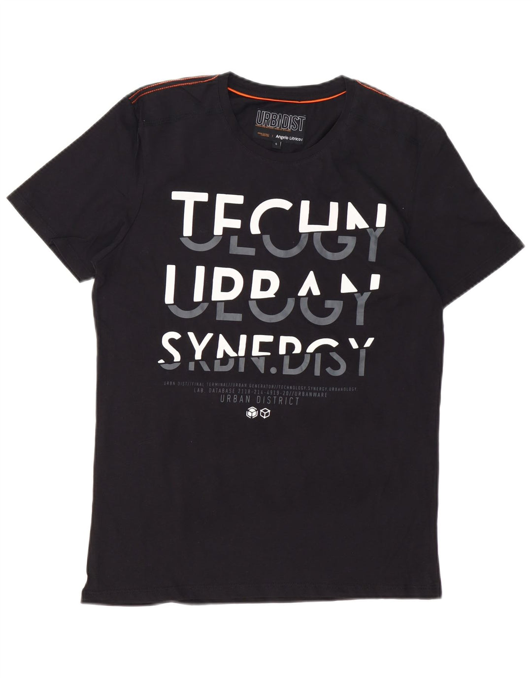 ANGELO LITRICO Mens Graphic T-Shirt Top Small Black Cotton