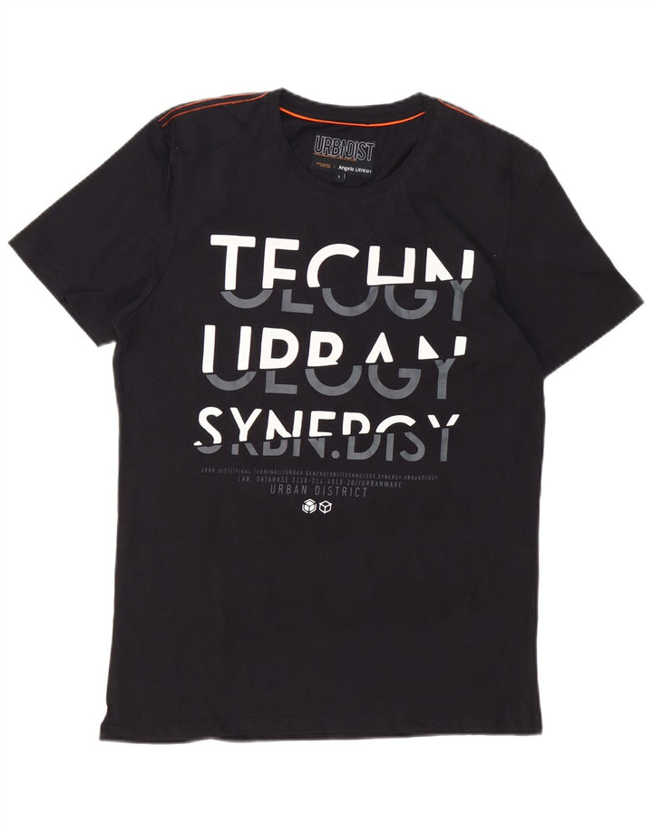 ANGELO LITRICO Mens Graphic T-Shirt Top Small Black Cotton