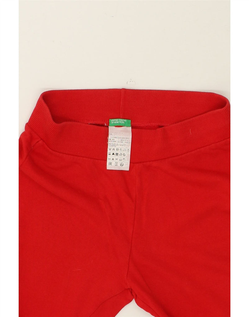 BENETTON Girls Tracksuit Trousers Joggers 11-12 Years 2XL Red Cotton | Vintage Benetton | Thrift | Second-Hand Benetton | Used Clothing | Messina Hembry 