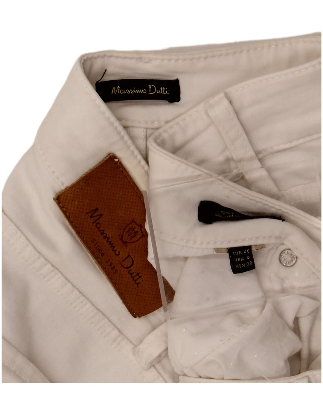 MASSIMO DUTTI Womens Skinny Jeans EU 40 Medium W30 L29 White
