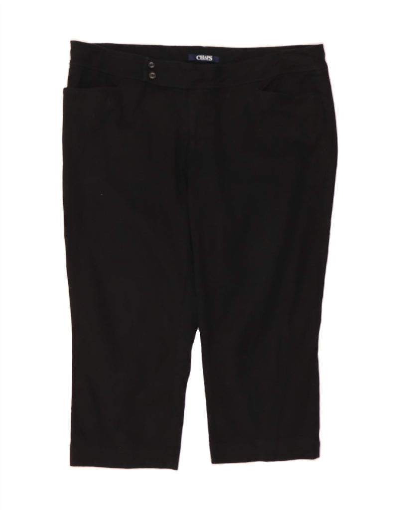 CHAPS Womens Straight Capri Trousers US 16 2XL W40 L20 Black Cotton Vintage Chaps and Second-Hand Chaps from Messina Hembry 