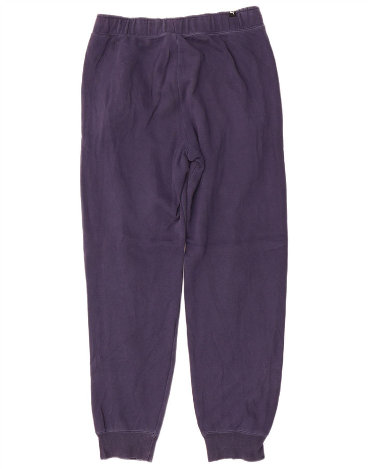 Puma Mens Graphic Tracksuit Trousers Joggers Medium Navy Blue Cotton