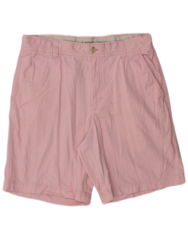 IZOD Mens Chino Shorts W34 Large Pink Cotton