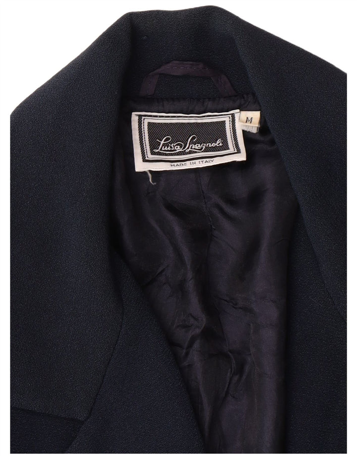 LUISA SPAGNOLI Womens 3 Button Blazer Jacket UK 14 Medium Navy Blue