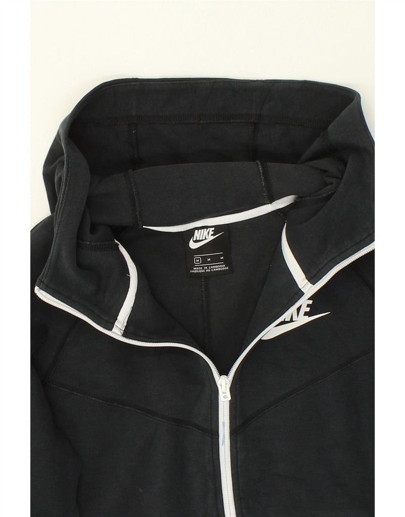 NIKE Womens Zip Hoodie Sweater UK 14 Medium Black | Vintage Nike | Thrift | Second-Hand Nike | Used Clothing | Messina Hembry 