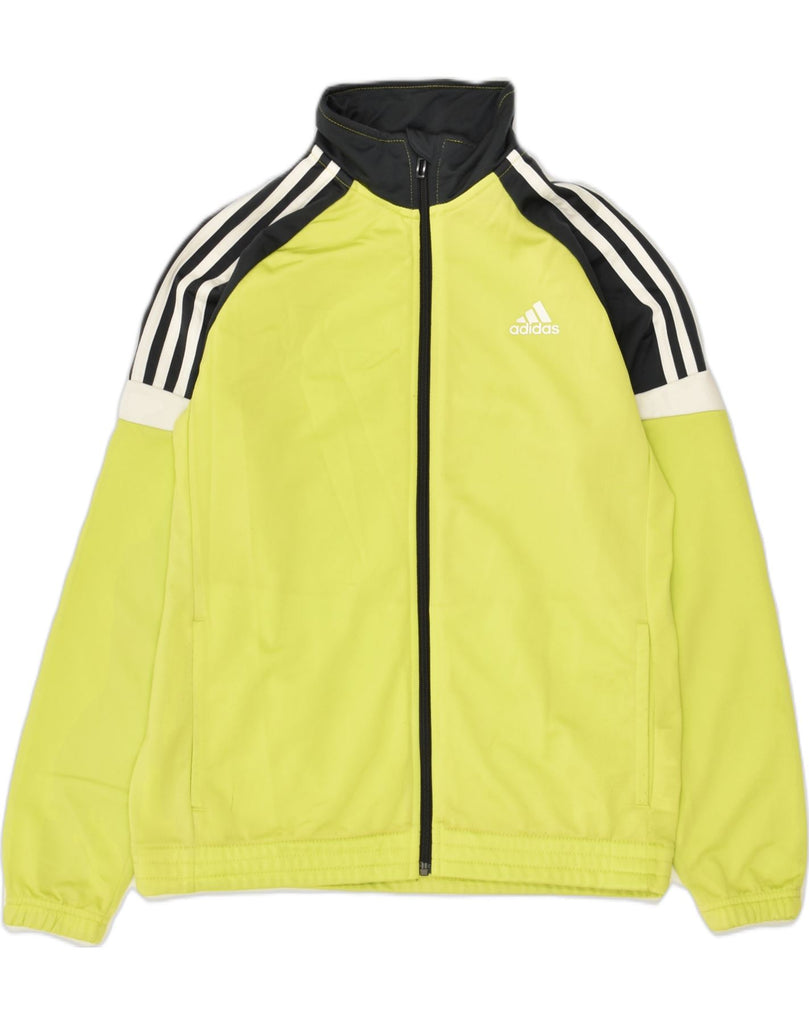 ADIDAS Boys Tracksuit Top Jacket 13-14 Years Green Colourblock Polyester | Vintage Adidas | Thrift | Second-Hand Adidas | Used Clothing | Messina Hembry 