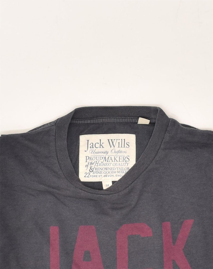 JACK WILLS Mens Graphic T-Shirt Top Medium Grey Cotton | Vintage Jack Wills | Thrift | Second-Hand Jack Wills | Used Clothing | Messina Hembry 