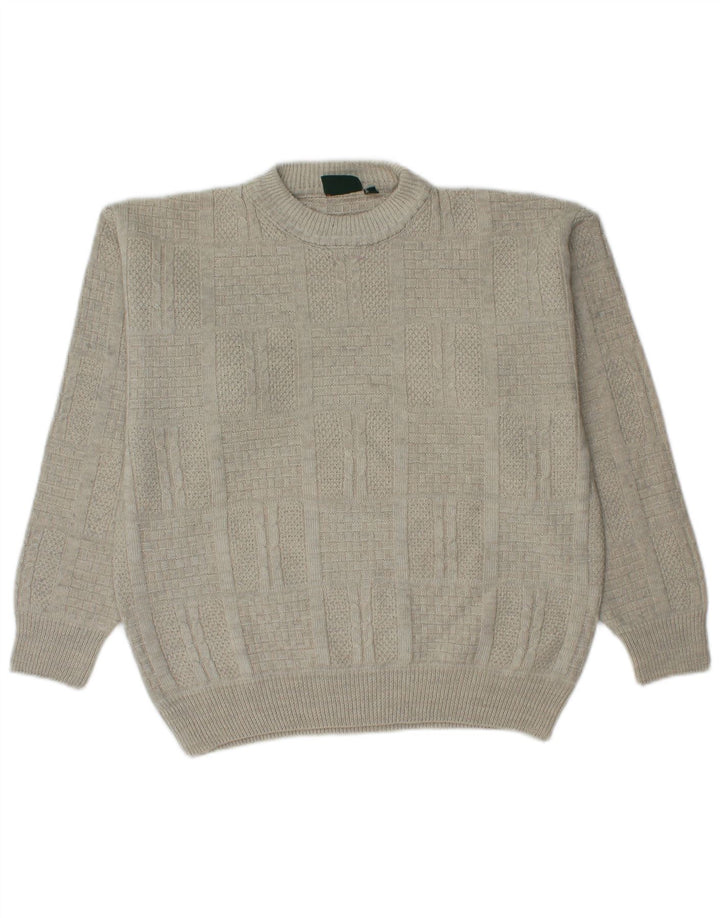 CASUALLAND Mens Crew Neck Jumper Sweater Small Grey Acrylic