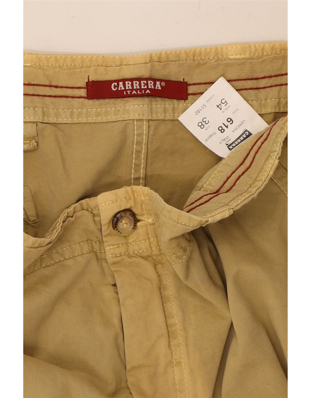 CARRERA Mens 618 Cargo Shorts  W38 XL Beige Cotton Vintage Carrera and Second-Hand Carrera from Messina Hembry 
