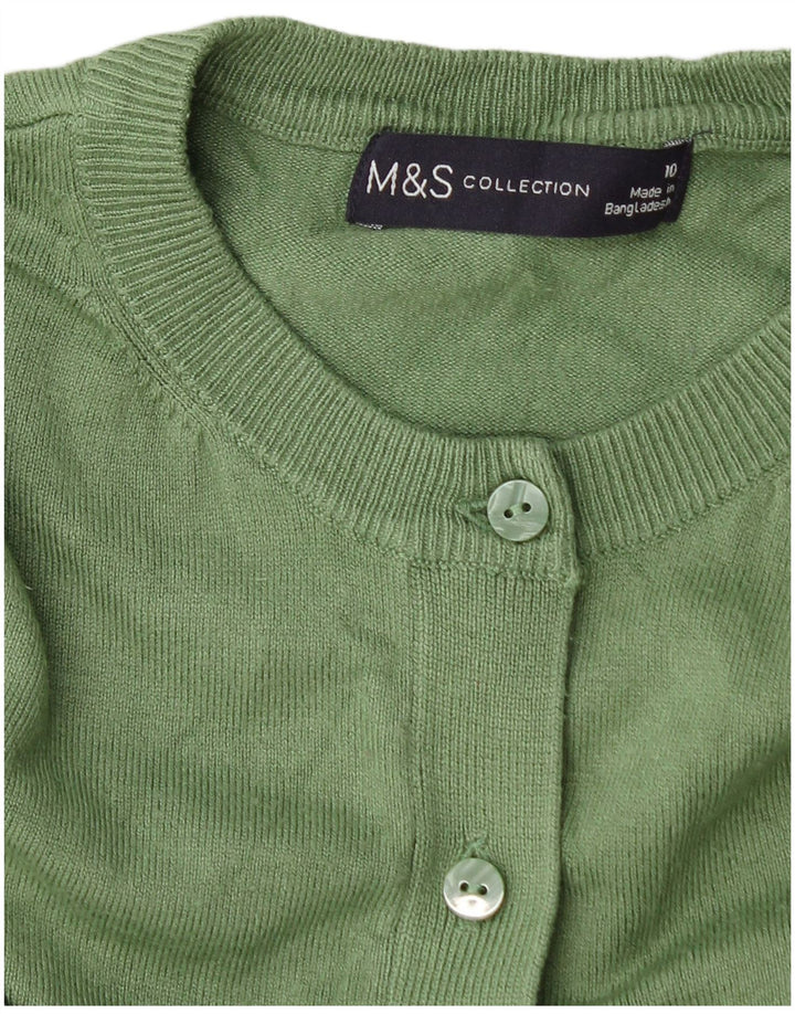 Marks & Spencer Womens Cardigan Sweater UK 10 Small Green