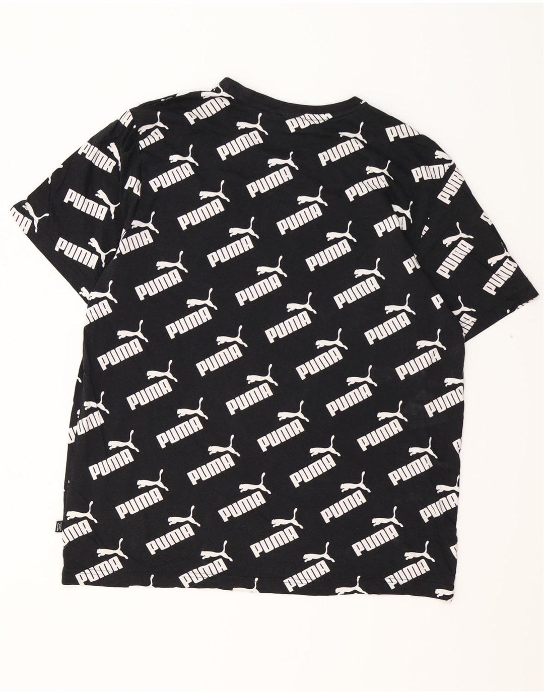 PUMA Mens Graphic T-Shirt Top Medium Black Cotton