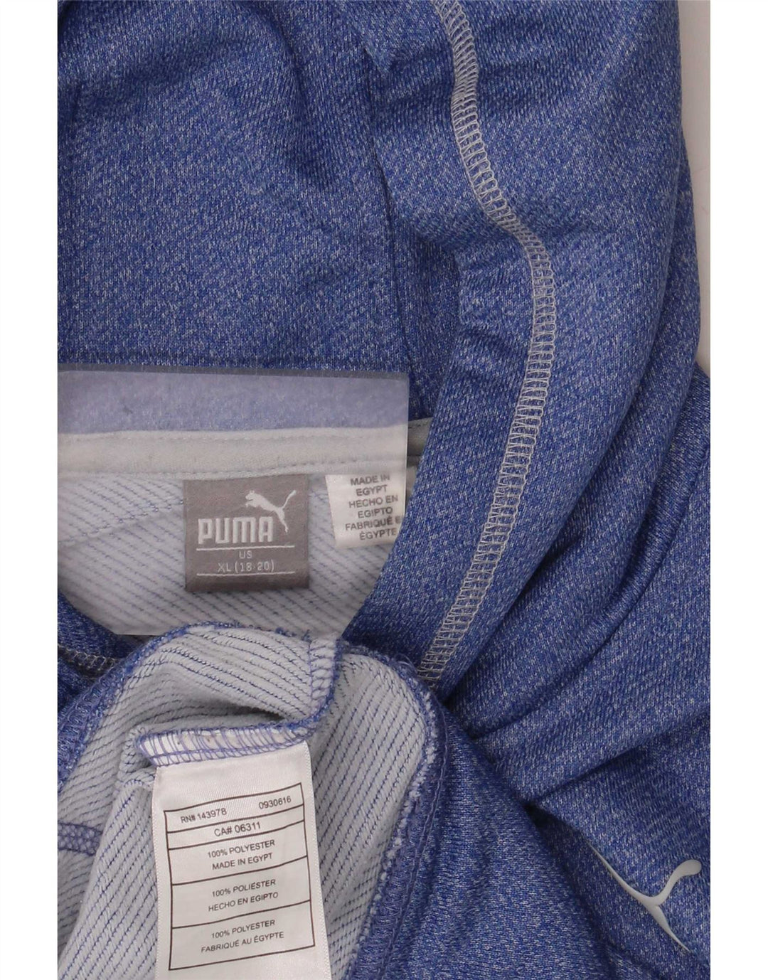 Puma Boys Hoodie Jumper 15-16 Years XL Blue Polyester