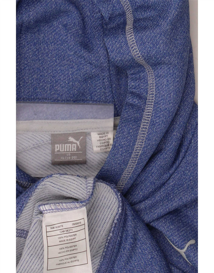 Puma Boys Hoodie Jumper 15-16 Years XL Blue Polyester