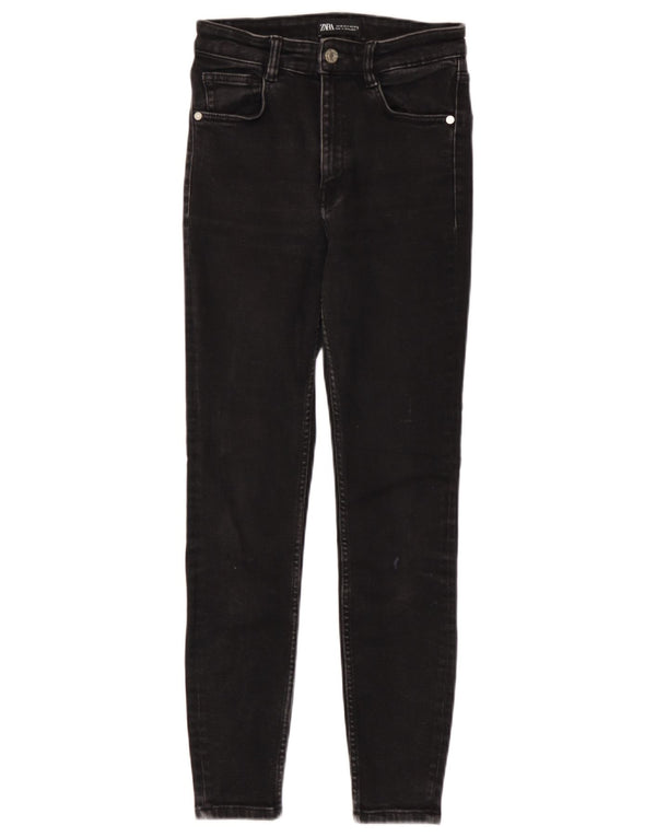 Zara Womens Distressed Skinny Jeans EU 36 XS W26 L26 Black