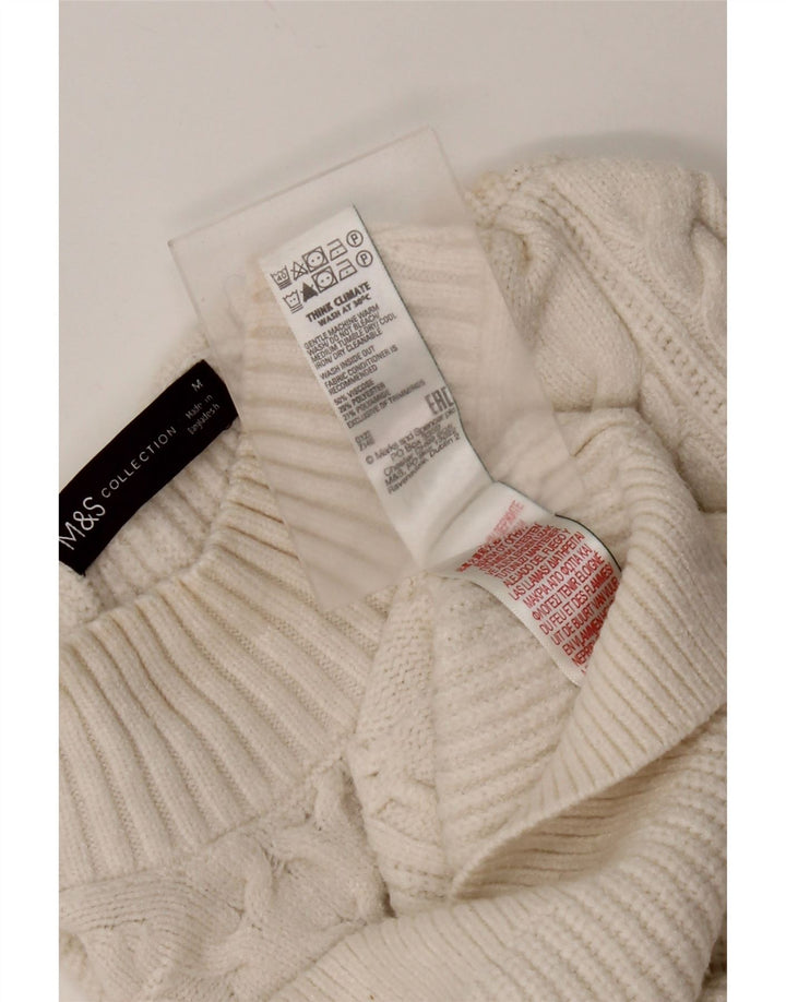 Marks & Spencer Womens Turtle Neck Jumper Sweater UK 14 Medium White